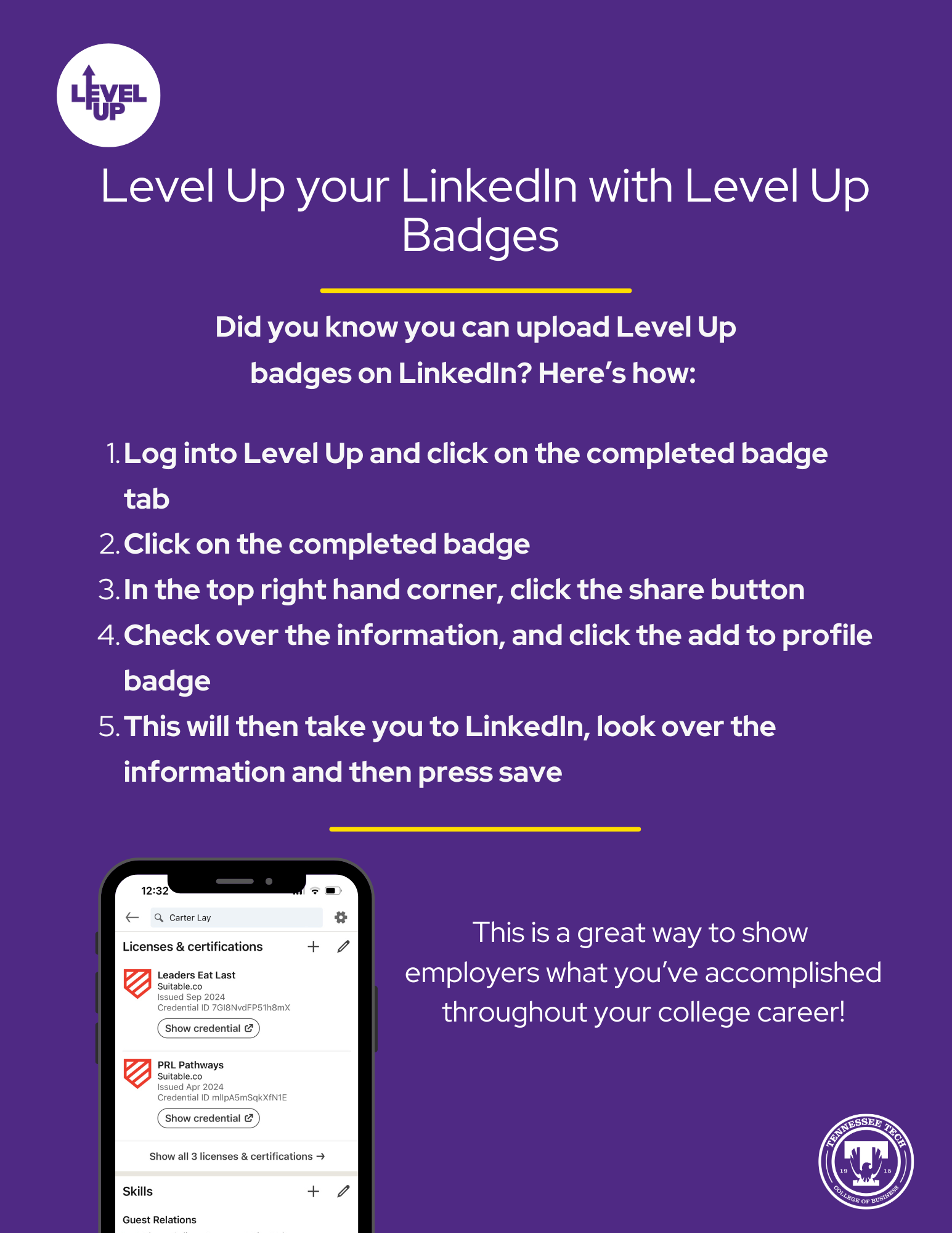 Inserting badges on LinkedIN