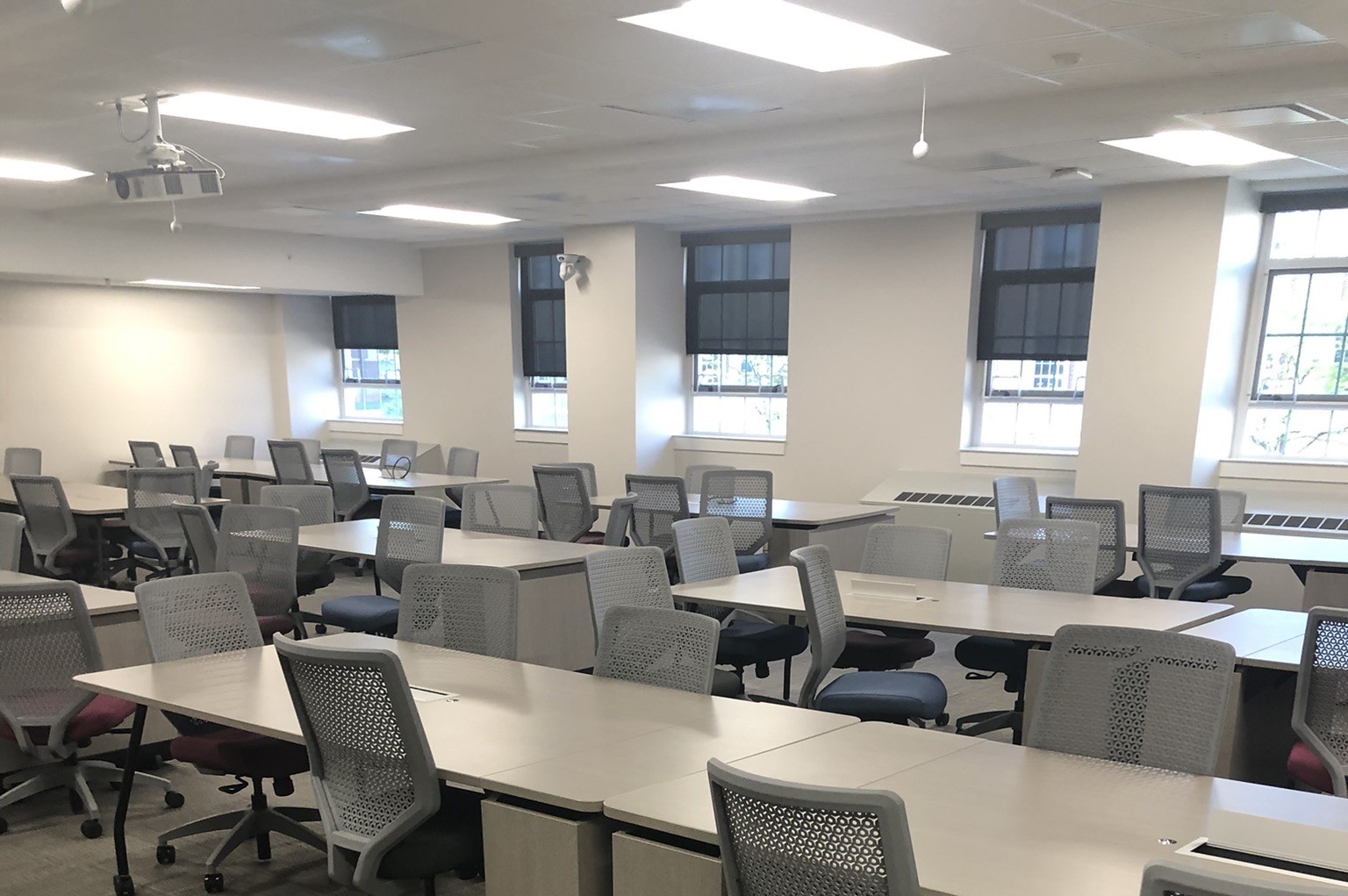 Interior photo of renovated Bruner Hall classroom.