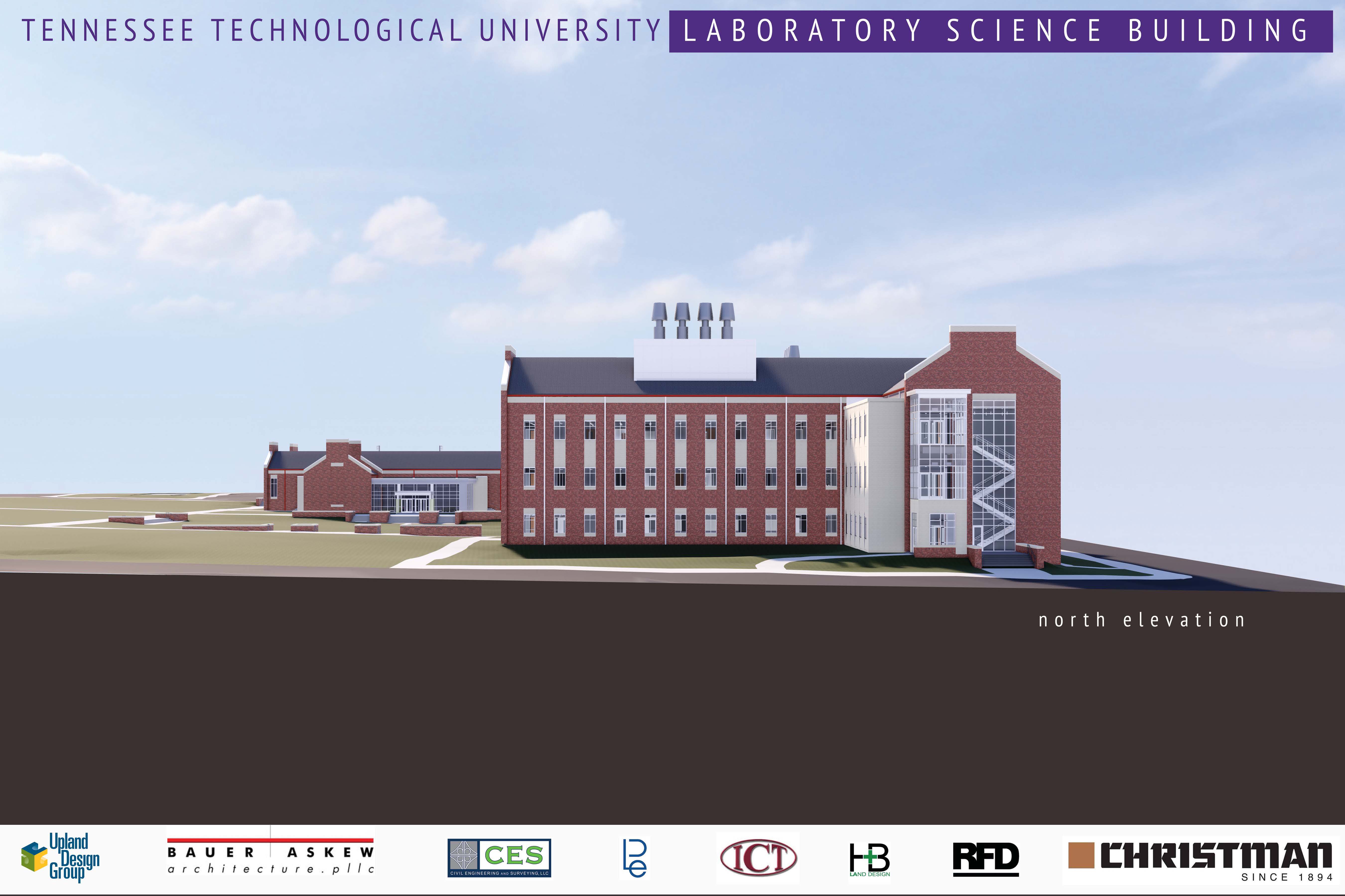 Rendering of north elevation Lab Science Commons.