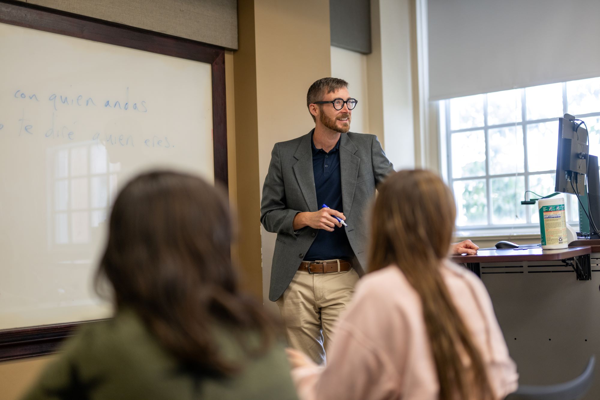 Professor teaching in a classroom