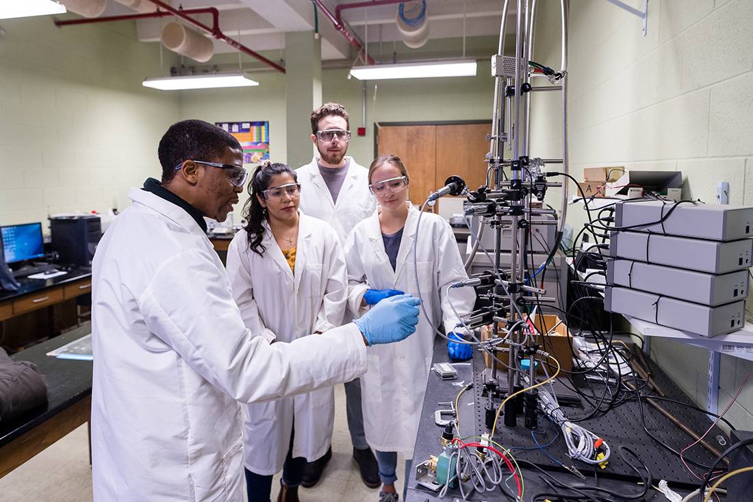 Students touring lab