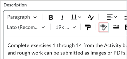 Figure: The previous Accessibility Checker icon of an eye and checkmark.