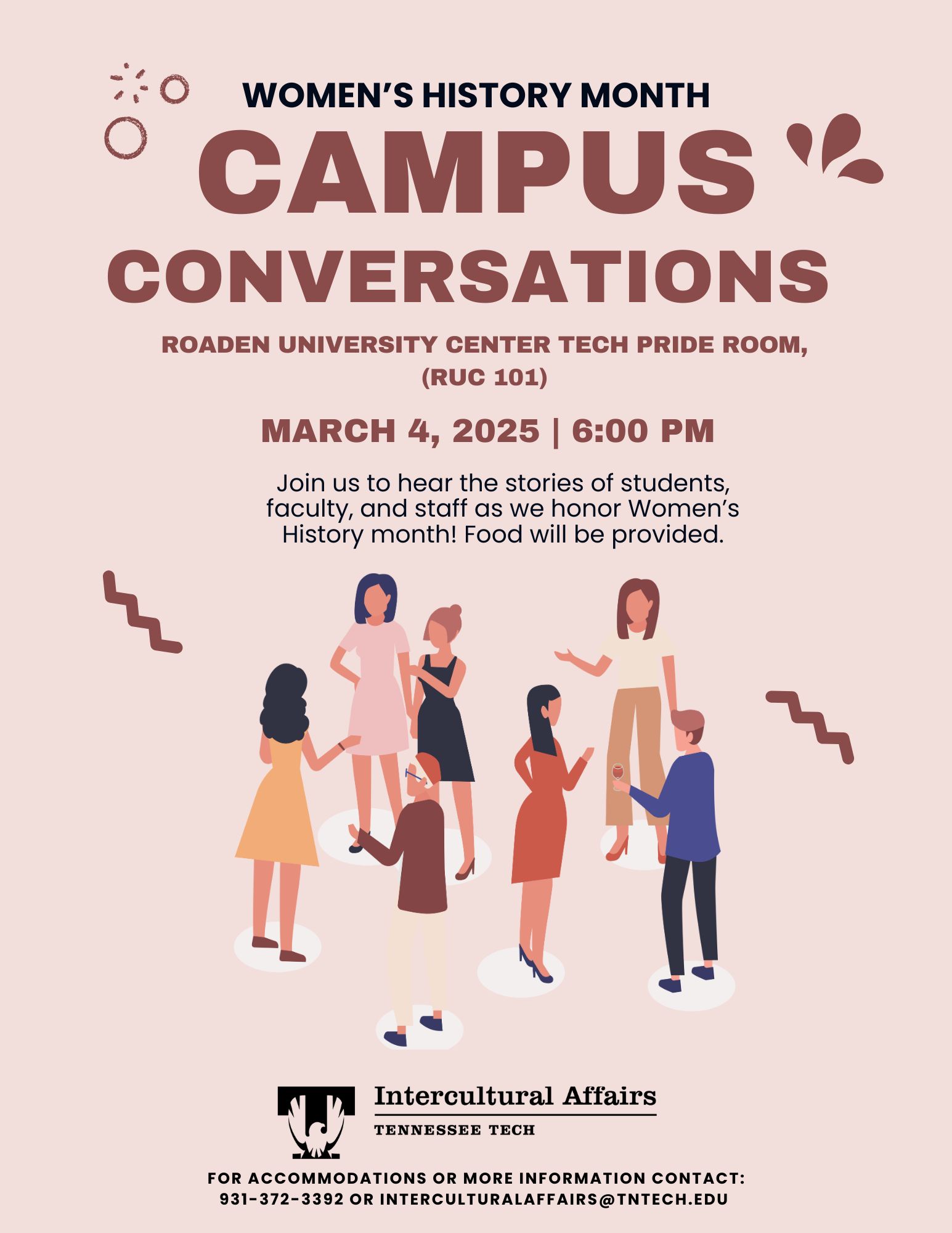 2025 Women's History Month Campus Conversations Flyer