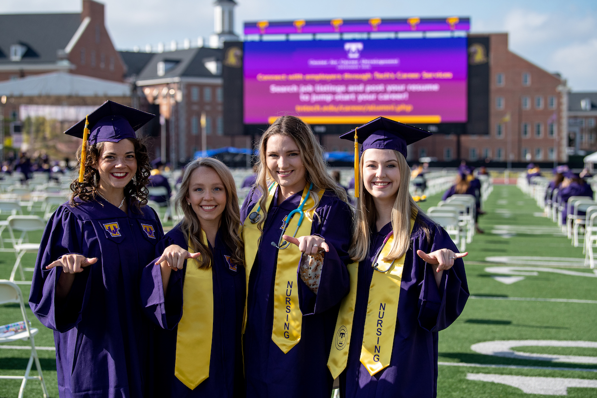 On a picturesque day in the Upper Cumberland, more than 1,330 degrees were confirmed during commencement ceremonies in an outdoor celebration at Tucker Stadium.