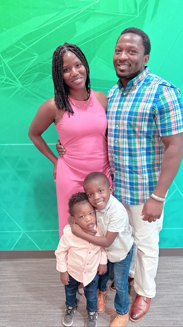 Baines with his wife, Christine, and their children, Dallas and Dakota.