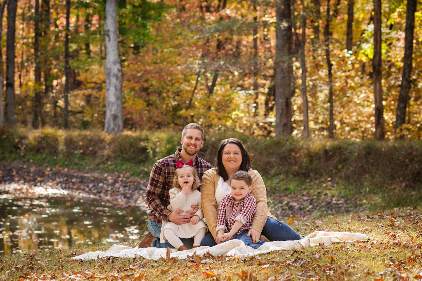 Copeland and his wife, Natasha, with children Myla (left) and Maddux (right). 